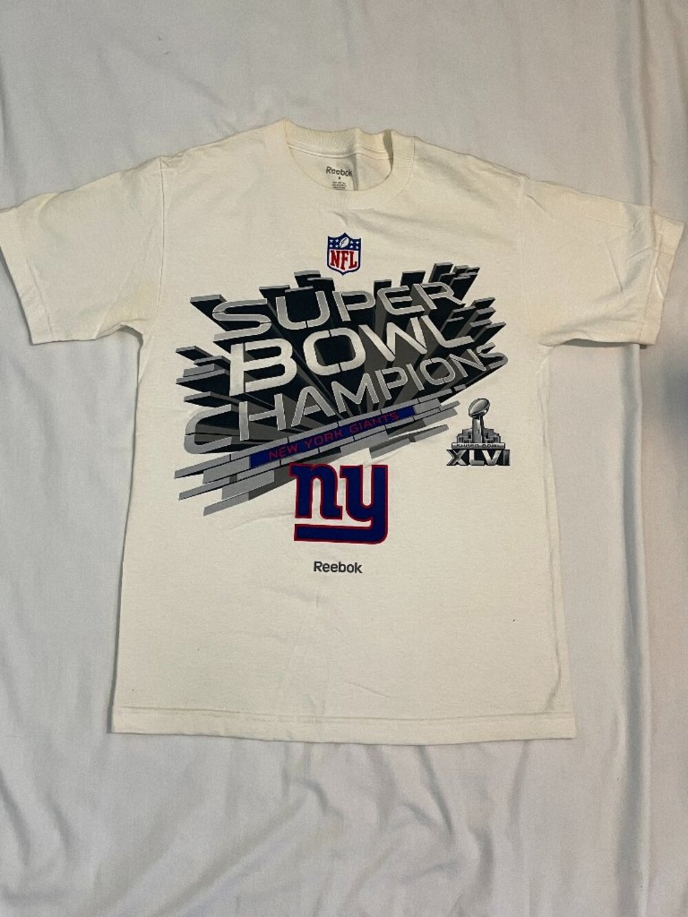 New York Giants Super Bowl Champs T Shirt Mens Small Preowned